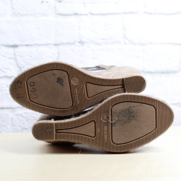 Kanna Brown Leather Jute Espadrille Ankle Strap Wedge Sandals US 6.5 - Picture 9 of 9